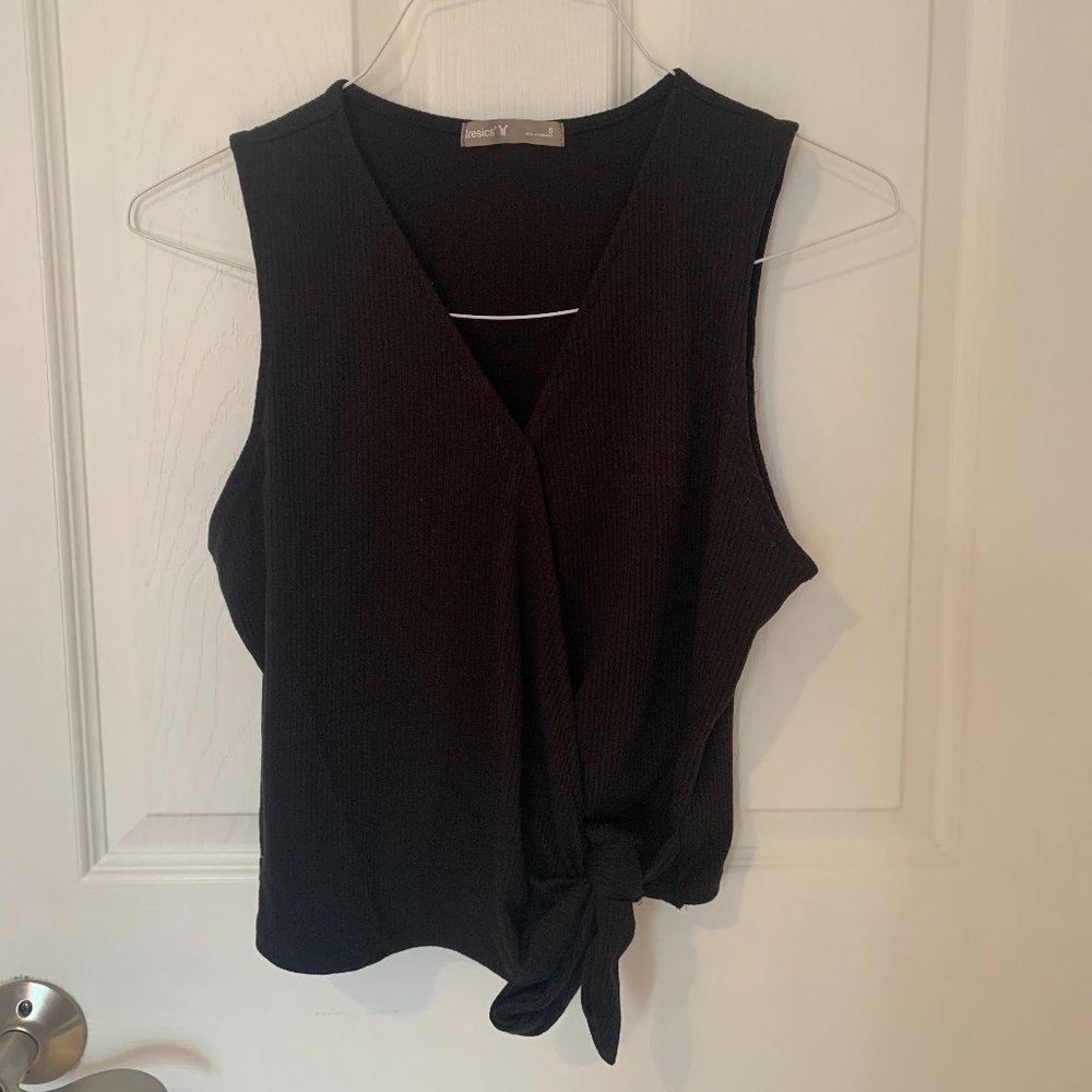 Black Tie Front Tank